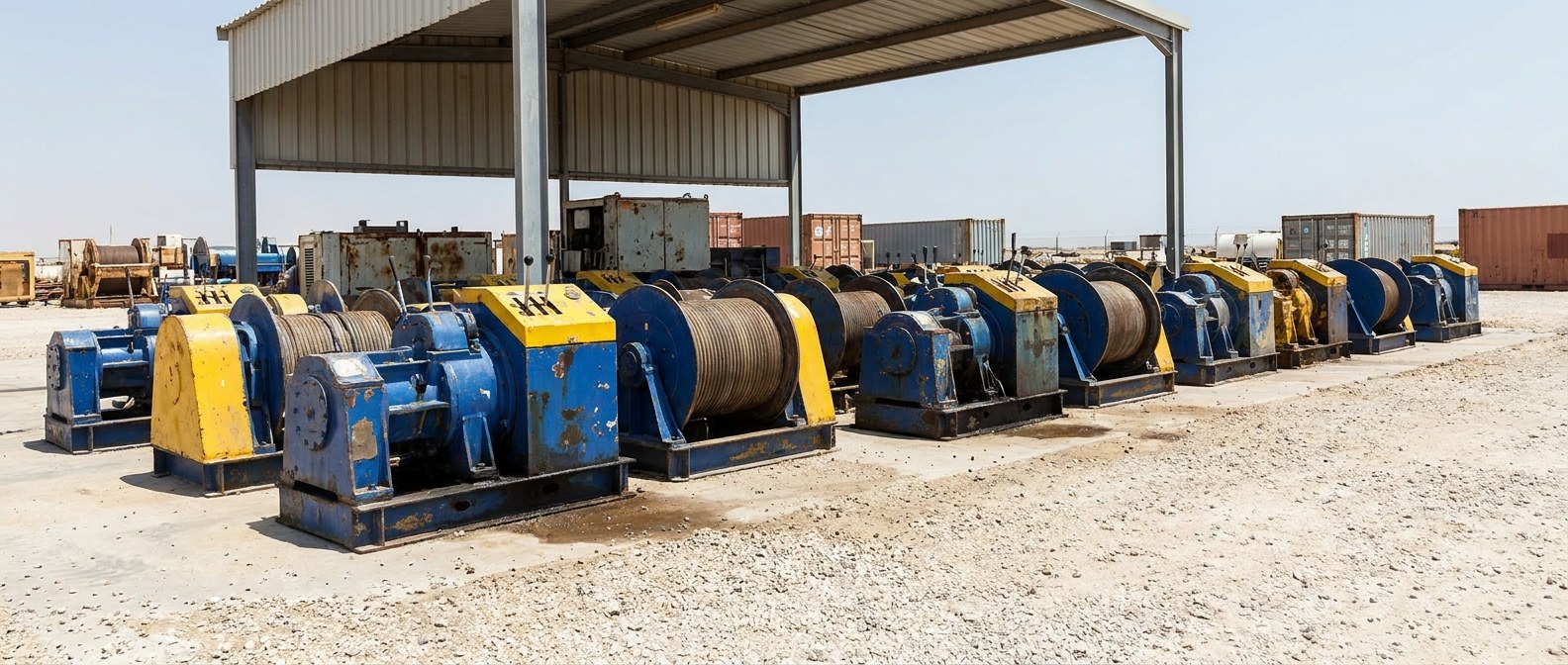 cable system winch в ряду на площадке